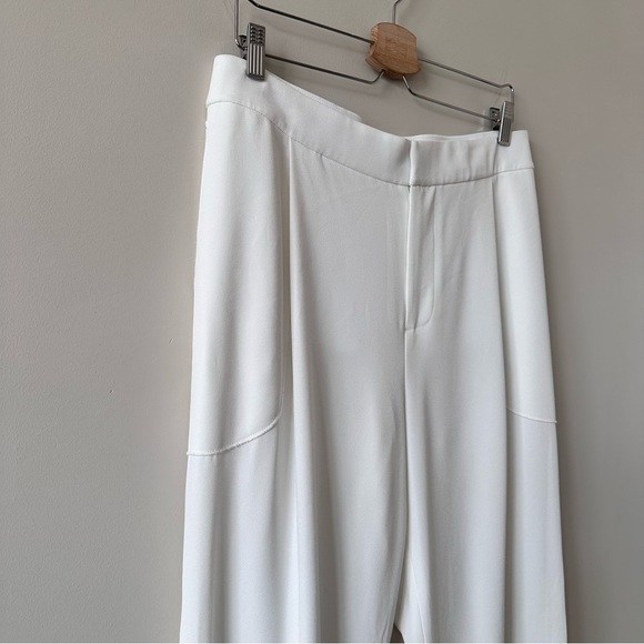 DEREK Lam 10 Crosby-Off White High Rise Stretch Crepe Long Trousers (Size:8) - Picture 6 of 11